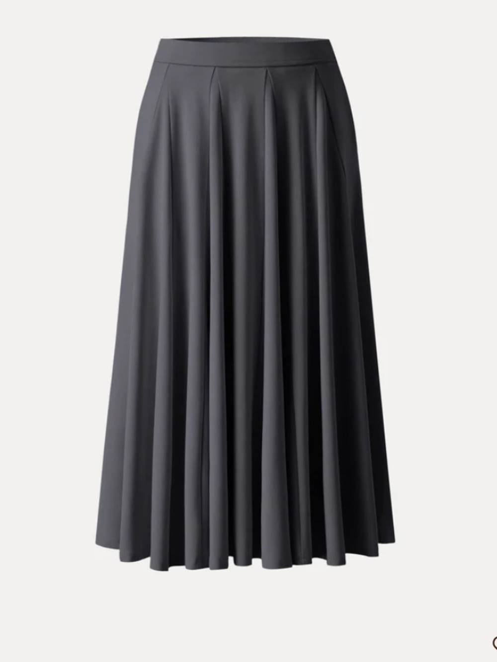 OGL Women's Long Pleated Maxi Skirt in Charcoal Gray
